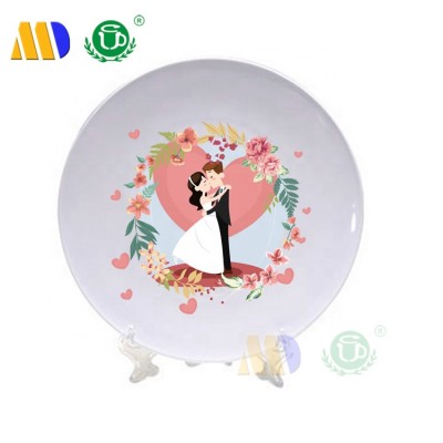 MIDA Durable Porcelain 8 Inches Salad Plate Elegant White Sublimation Lunch Plates For Wedding