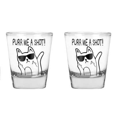 Cheap wholesale clear 1.5oz souvenir shot glass cup custom sublimation shot glass with heavy base