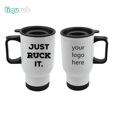 14oz Double wall sublimation stainless steel travel mug with custom logo heat transfer printing