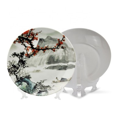 Personalized Sublimation Blank Ceramic Plate Porcelain White Moon Plates