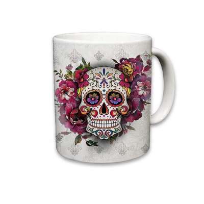 MIDA Cheap Great Novelty Gift Floral Print Coffee Cup White 11 oz Mug