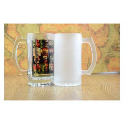 MIDA Promotional High quality cheap price custom logo 500ml Sublimation Beer Mug Clear Glass cup